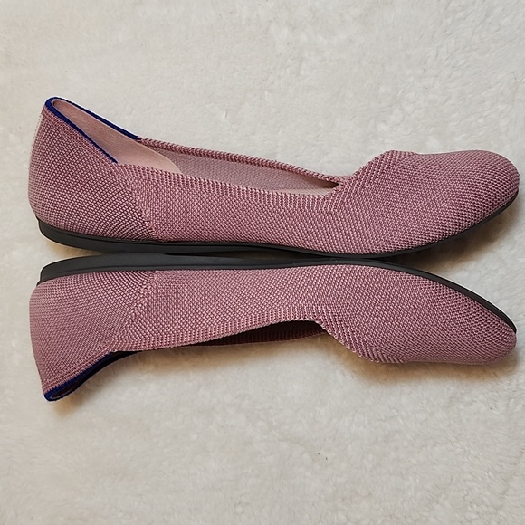 Rothy's The Flat Begonia Pink Knit Fabric Slip On Ballet Flats Bubble Gum Sz 9 - Picture 6 of 16
